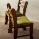 Brutalist Oak Razorback Dining Chairs with Green Velvet, 1970s, Set of 4