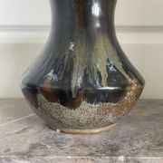 Old Vase Pot ATELIER ART LABREC Glazed Stoneware Green Brown France Pottery