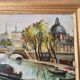 Oil Painting on Canvas Paris on the Seine - signed Raphael Pricert 1903 -