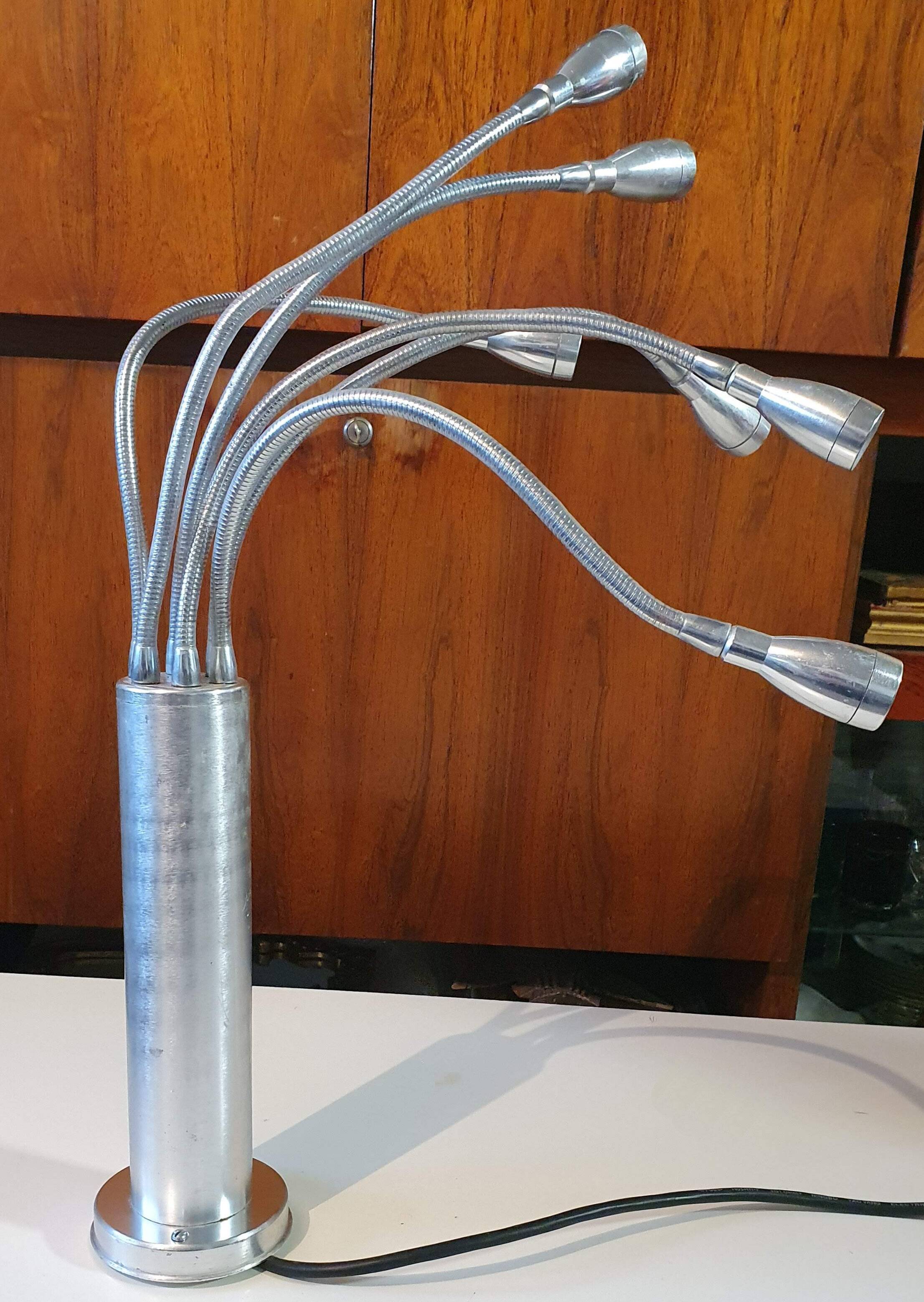 Lamp or wall lamp in brushed metal