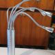Lamp or wall lamp in brushed metal