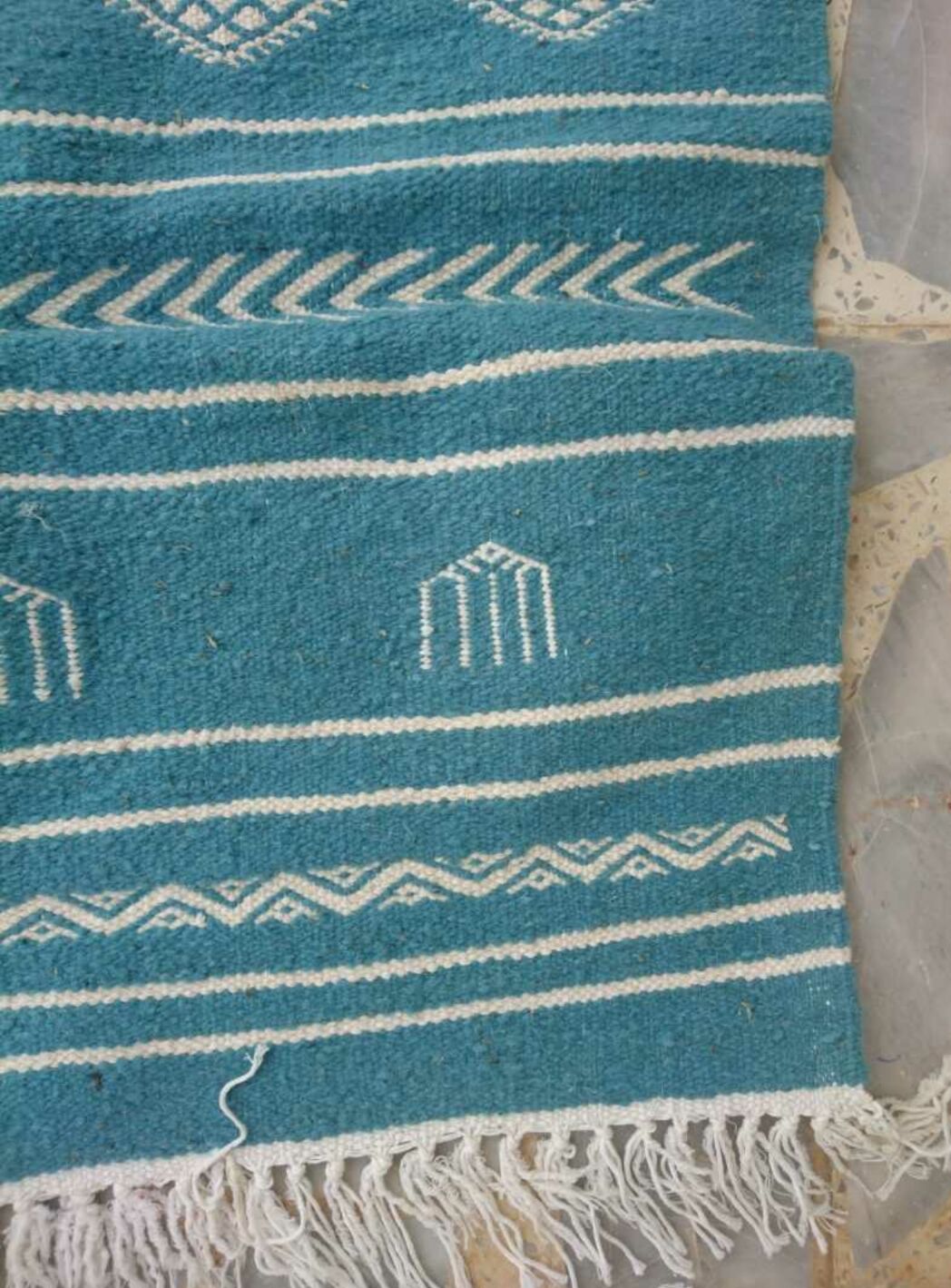 Kilim blue and white handmade  95x140cm