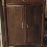 Louis XVI style marble and marquetry sideboard