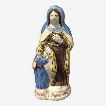 Sainte Anne in Quimper earthenware, work of the 1950s