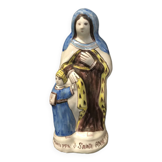 Sainte Anne in Quimper earthenware, work of the 1950s