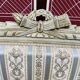 Louis XVI style bench carved with original fabrics and silks