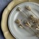 Set of 4 small vintage white dessert plates D21