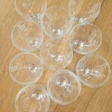 10 antique crystal stemmed glasses