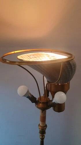 Floor lamp Table lamp signed Malabert house 1930 Art Deco DLG rings Quinet