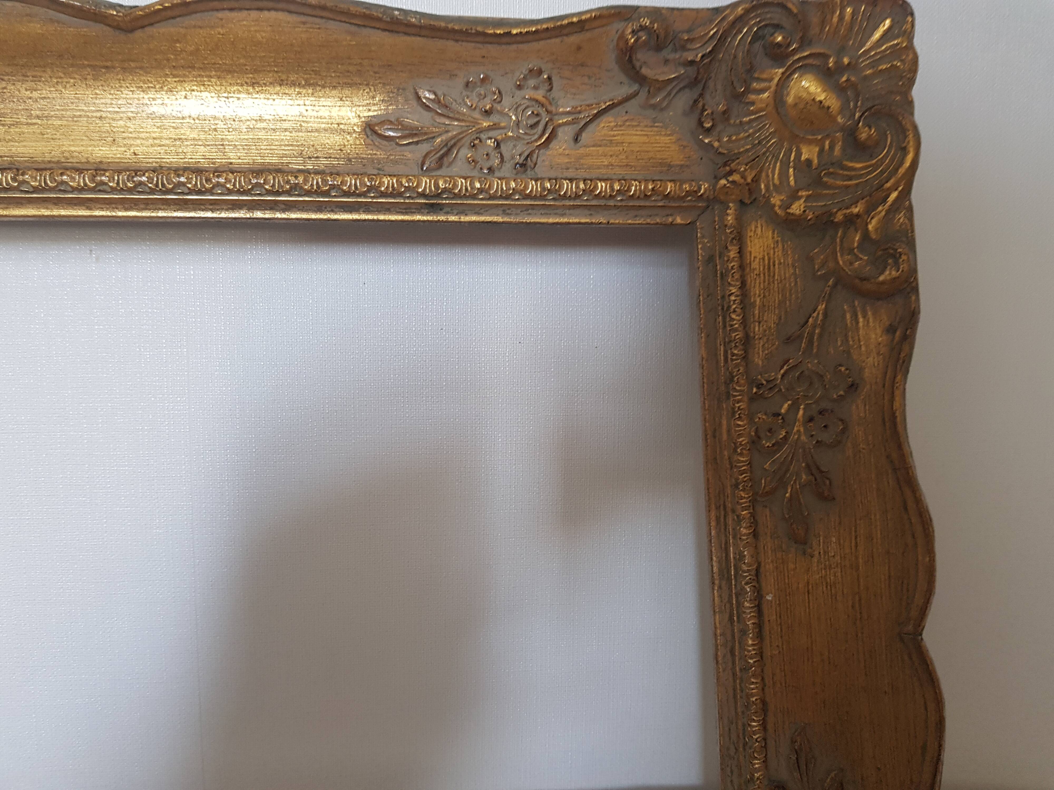 Cadre doré bois résine feuillure : 24.5 cm x 30.5 cm
