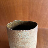 Jacques Lacheny, chamotte stoneware vase, brutalist, Puisaye
