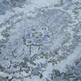 Hand-knotted vintage turkish 1970s 175 cm x 284 cm blue carpet