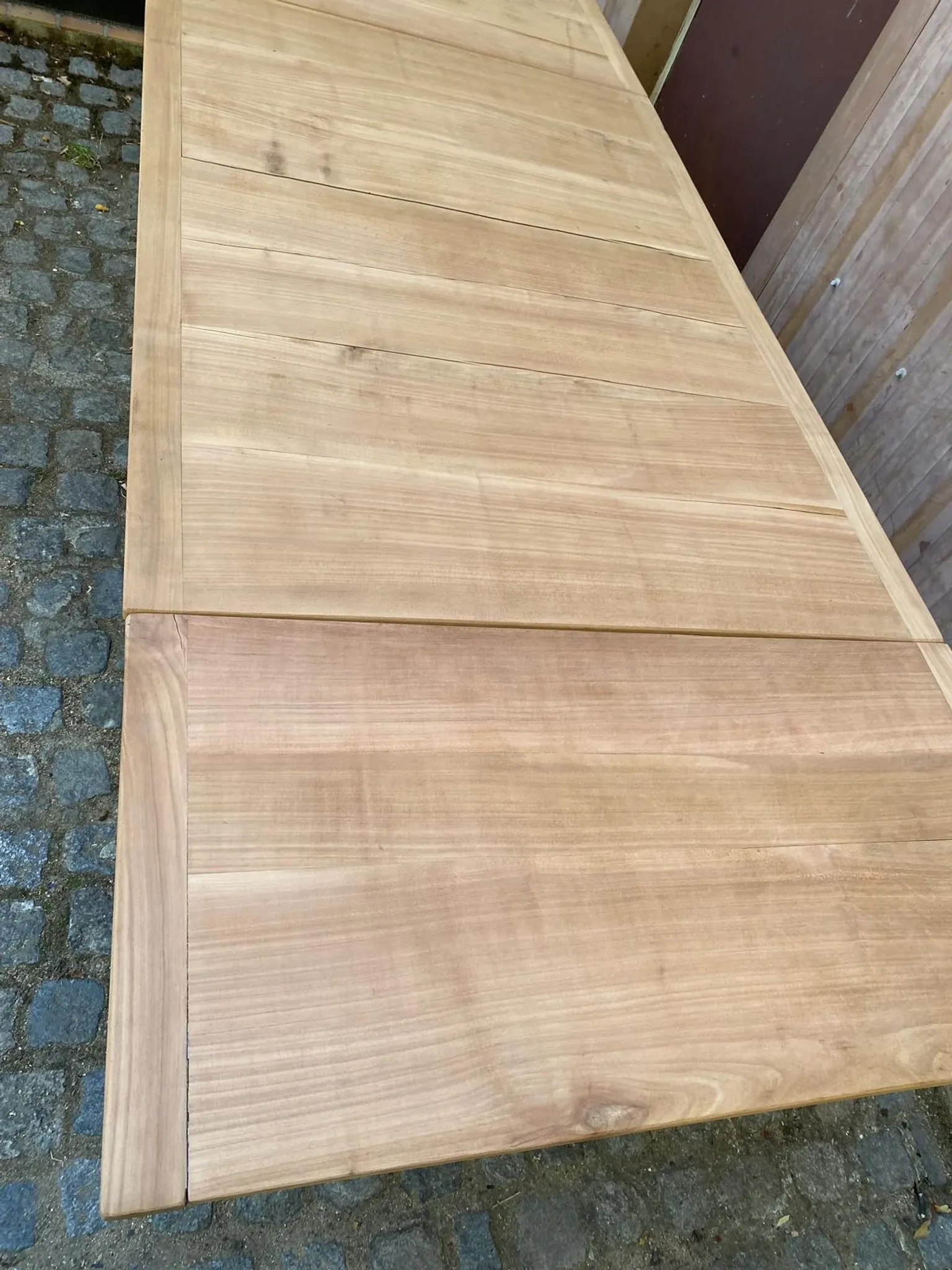 Renovated extendable farmhouse table in solid wood 140-240cm 1960
