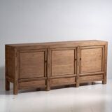 Ancien buffet en bois de pin à trois portes (vers 1920)