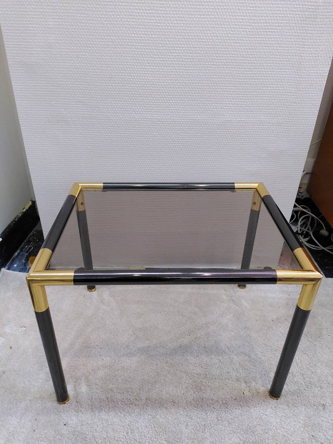 Vintage side table, gold metal