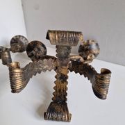 Paire de chandeliers, candélabres brutalistes, années 60-70