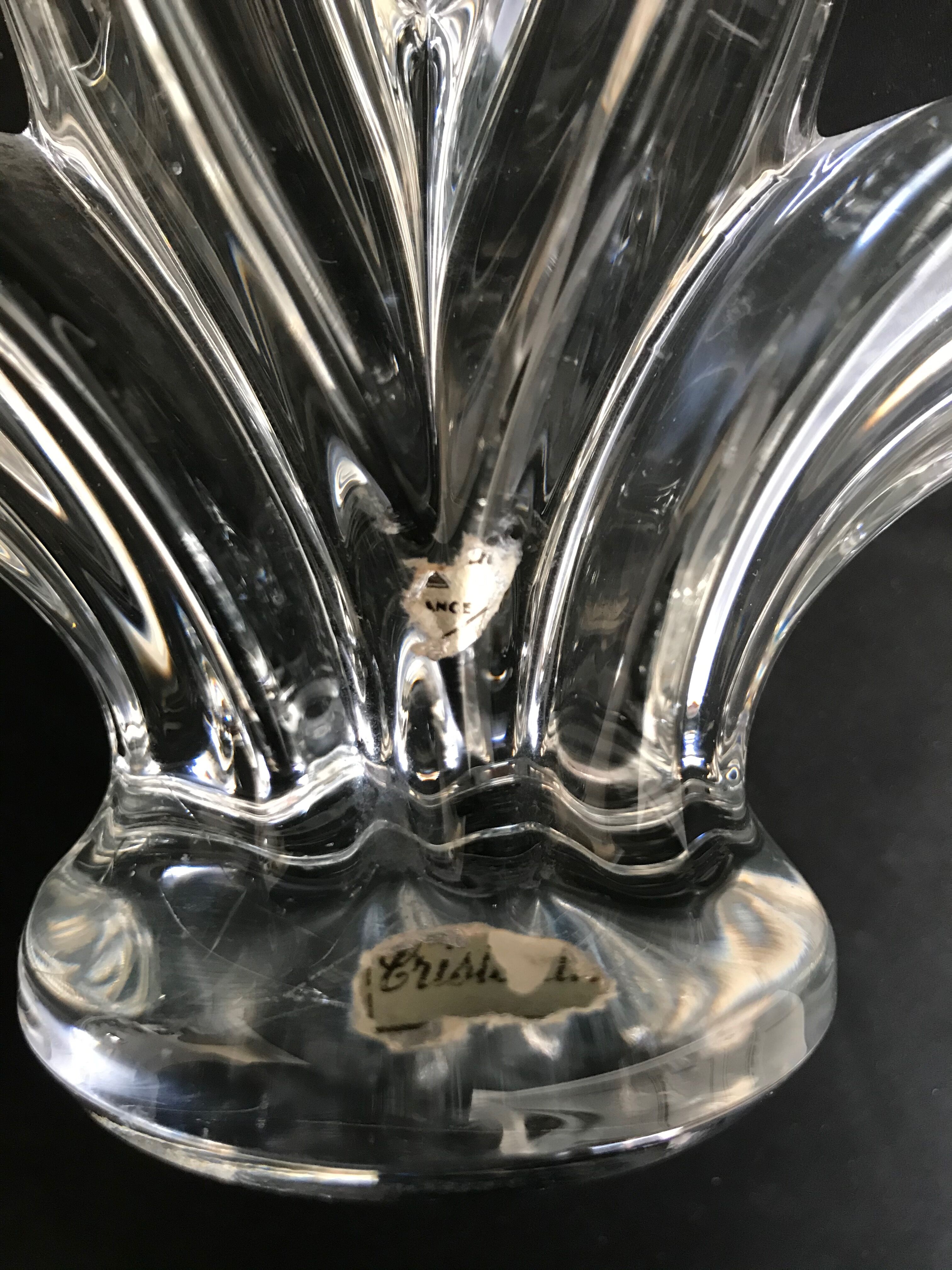 1336 Cristallerie de Vannes Le Châtel (1765-2018) - Pair of candlesticks - Crystal