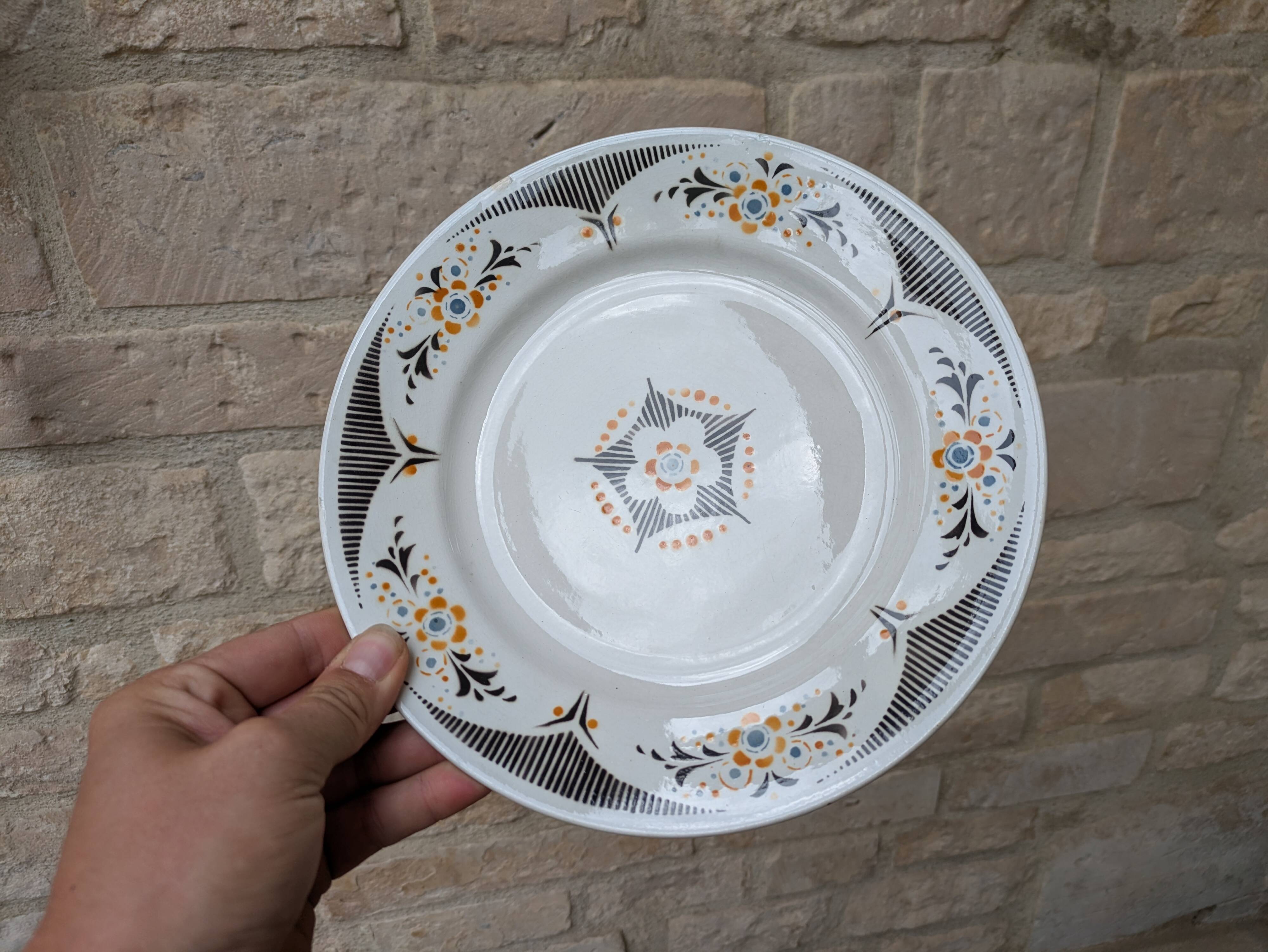 Old plate K&G Lunéville model Limeil 24cm ironstone