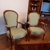 Paire de fauteuils voltaires style napoleon III