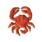 Vintage Red Ceramic Crab Wall Decor