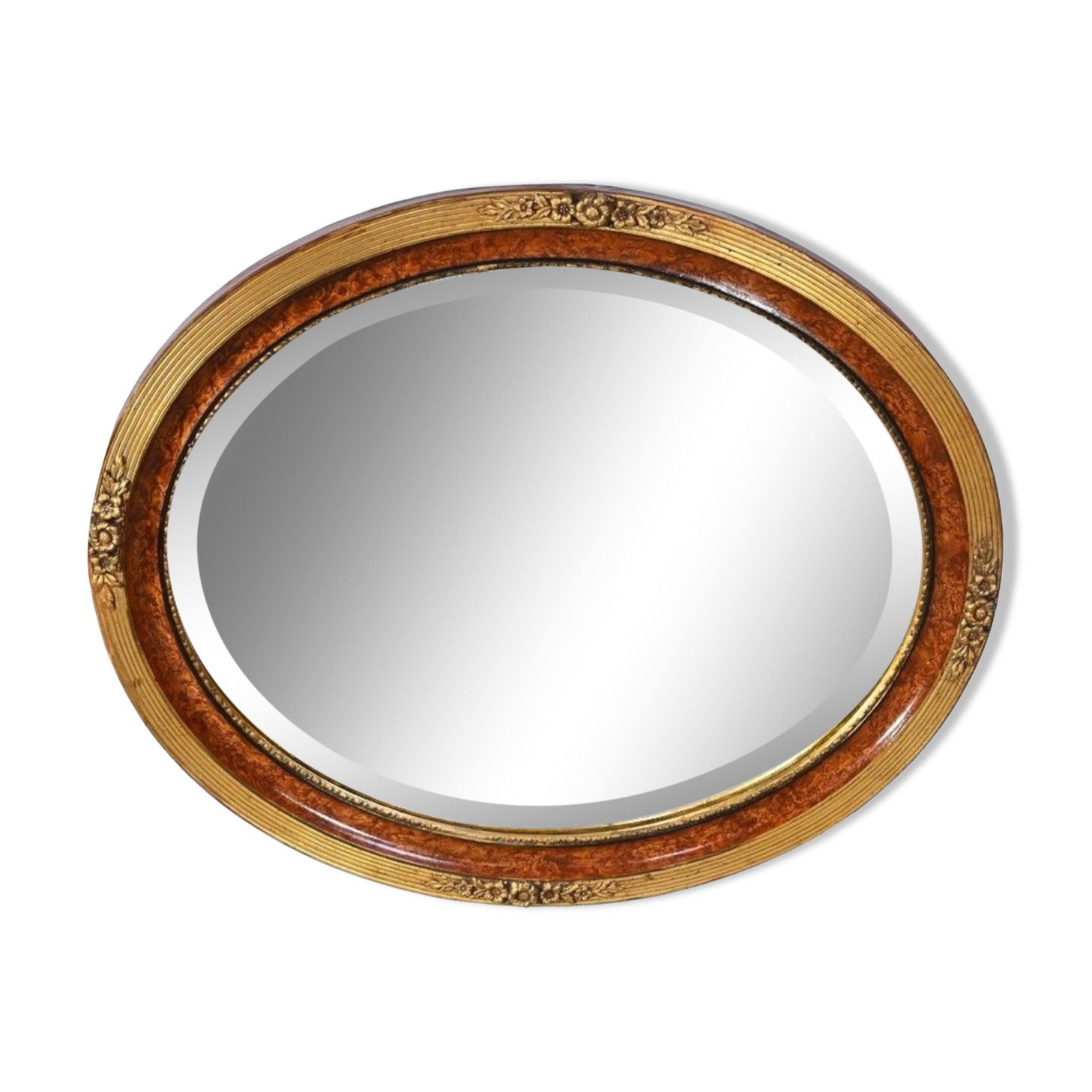 Oval mirror in gilded wood – early twentieth century