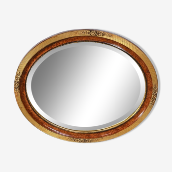 Miroir ovale en bois doré – début XXe
