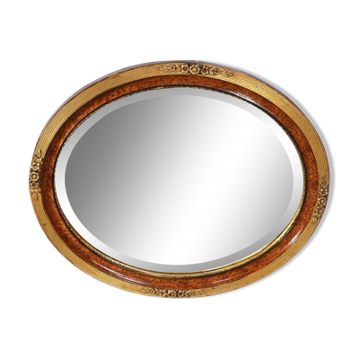 Miroir ovale en bois doré – début XXe
