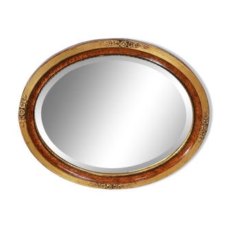 Miroir ovale en bois doré – début XXe