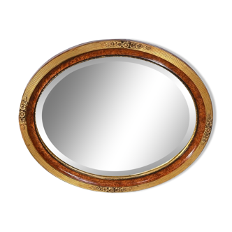 Oval mirror in gilded wood – early twentieth century