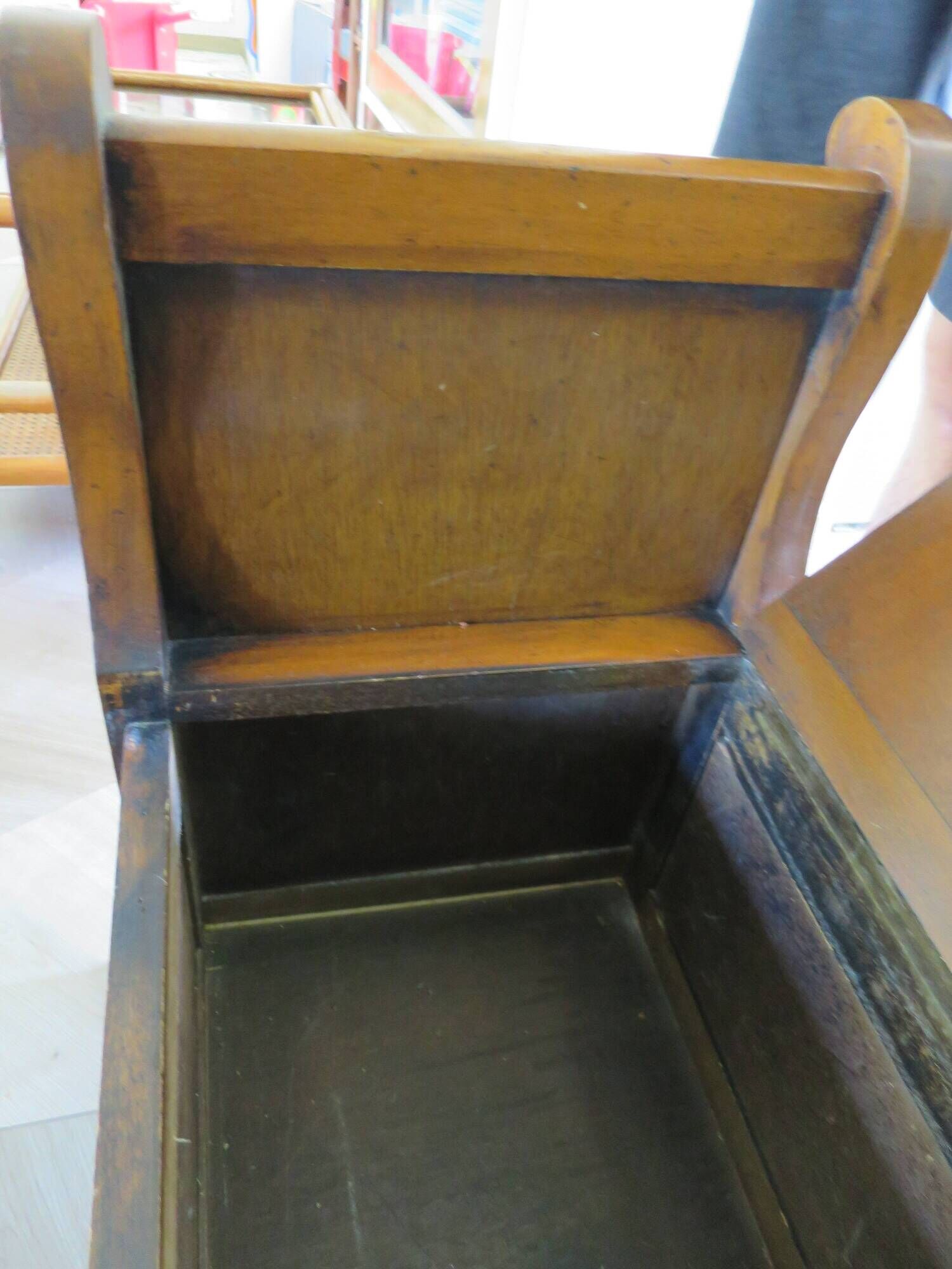 Rare entrance bench - Old chest bench - toy chest - oak color