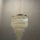 Mid-century italian brass acrylic chandelier lamp