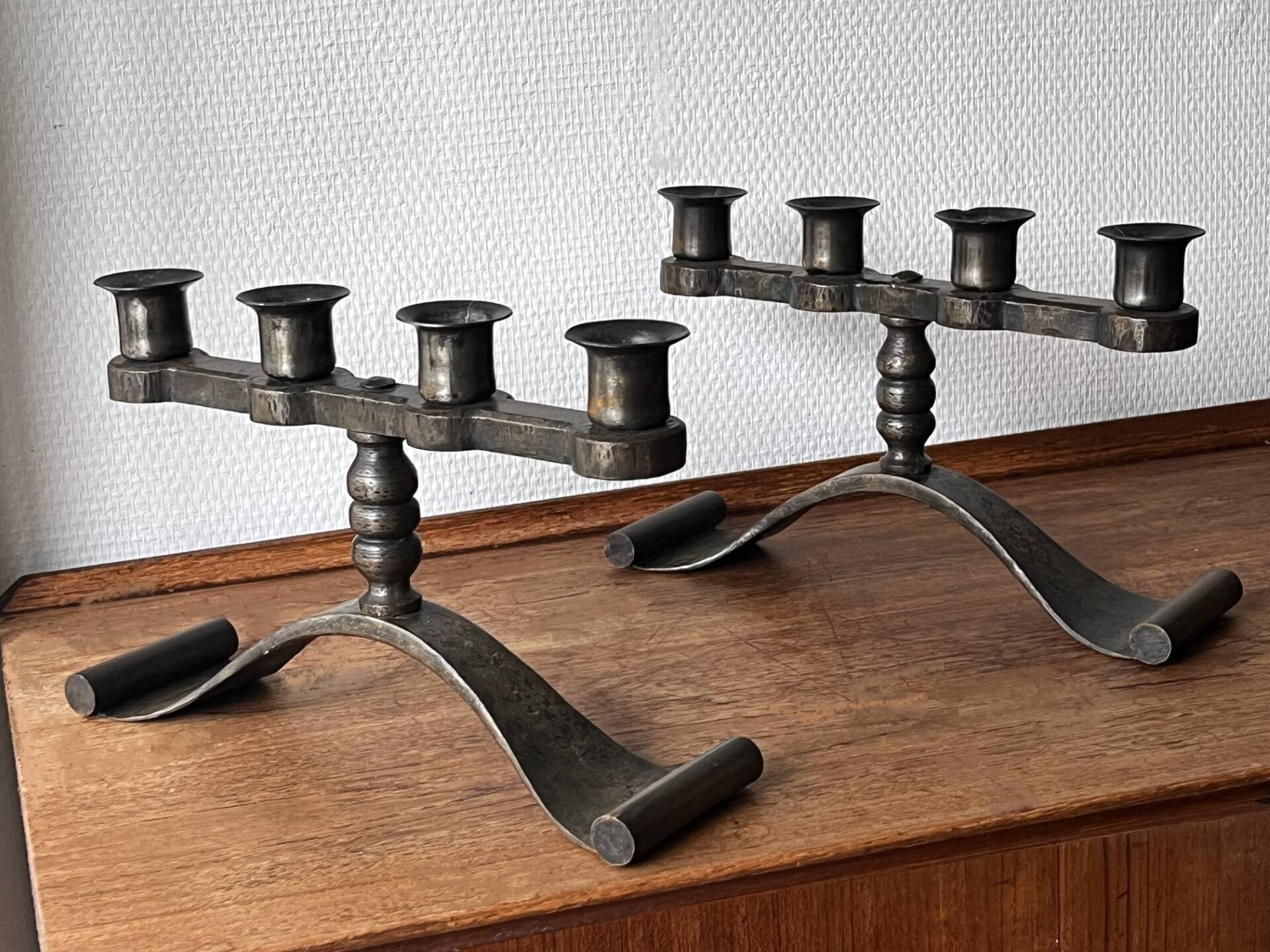 Pair of Art Deco candlesticks from the 1930s by Charles Piguet