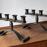 Pair of Art Deco candlesticks from the 1930s by Charles Piguet