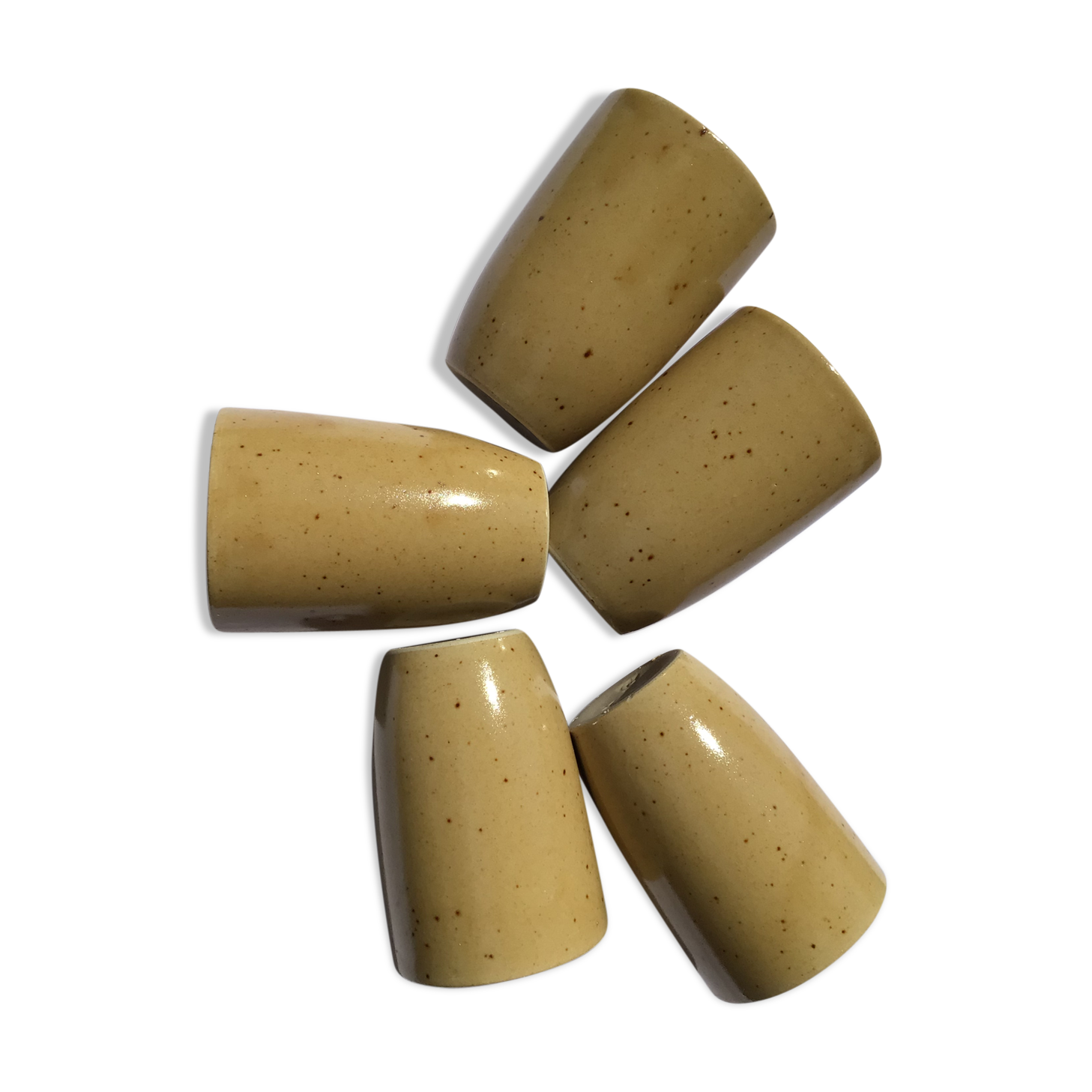 5 digoin cups speckled blond