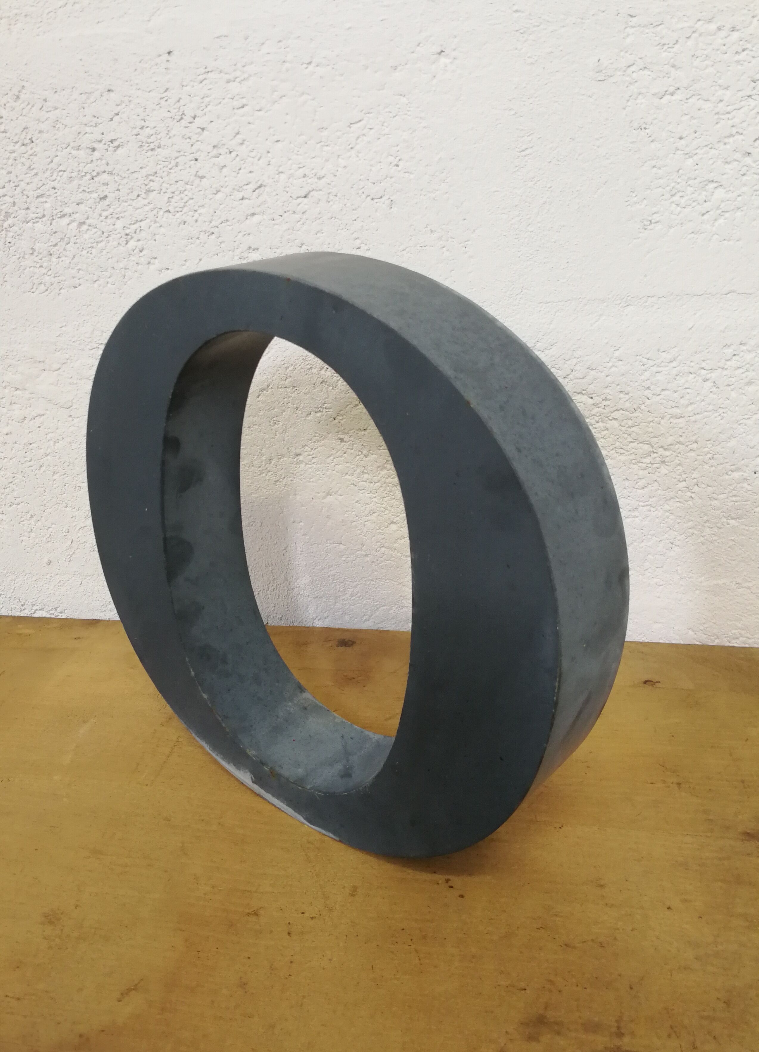 Letter O old embossed and zinc