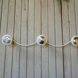 Vintage peg 3 hooks in white metal and bakelite