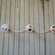 Vintage peg 3 hooks in white metal and bakelite