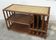 Table basse à rangements bois et rotin vintage 1960