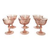 Lot de coupes vintage Rosaline en verre rose – Arcoroc