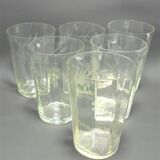 Set of 6 chiseled glasses