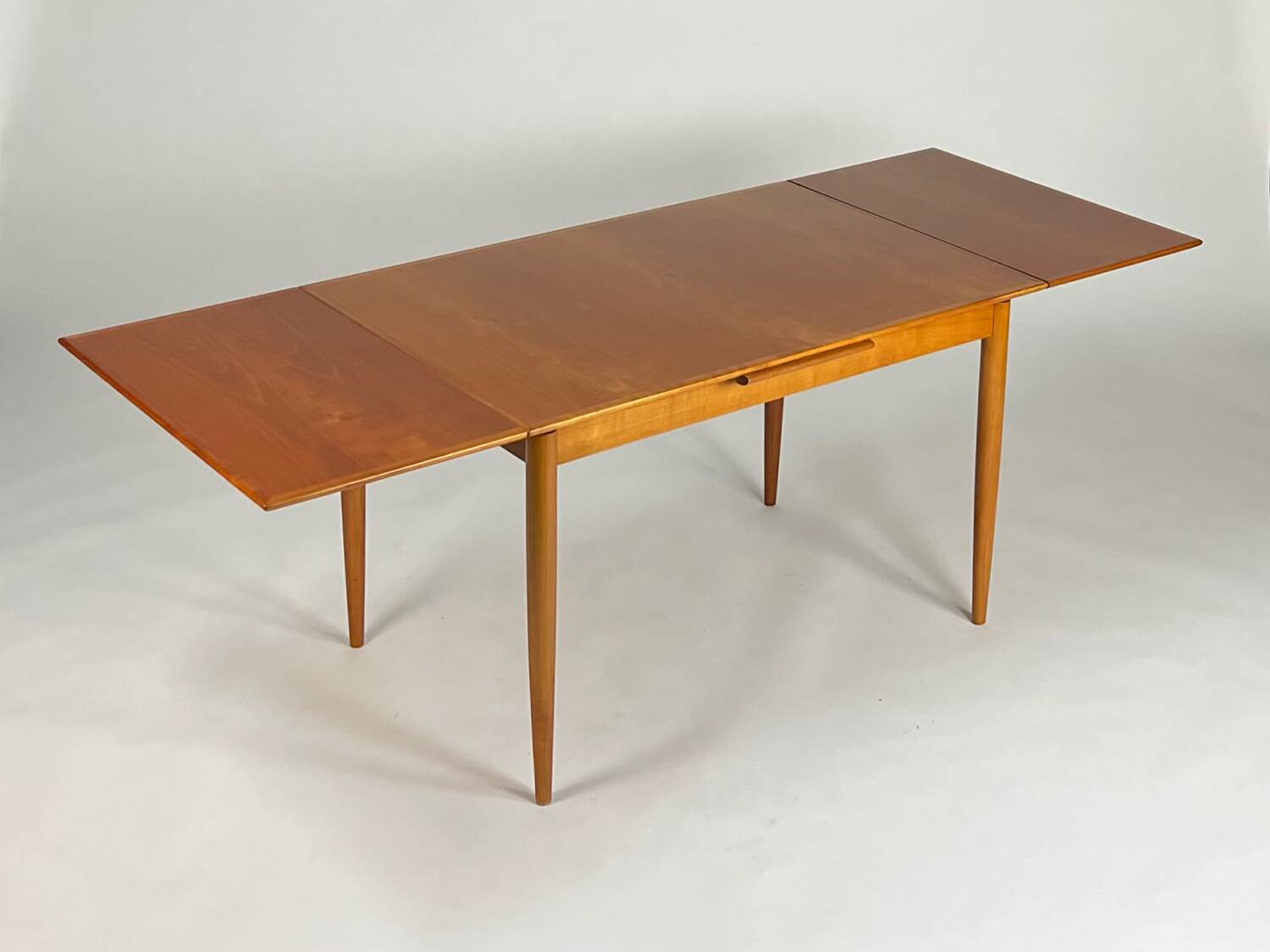 Vintage Cherrywood Dining Table Extendable 1960s Mid-Century