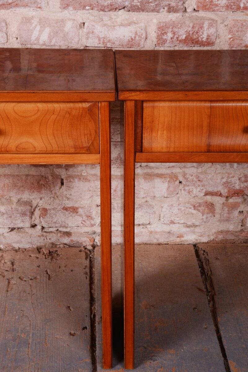 Console Tables in Walnut and Cherry, Czech, 1920s, Set of 2