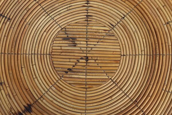 Table basse ronde en rotin style Audoux Minet