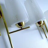 Pair vintage wall lamps 60 glass brass