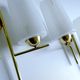 Pair vintage wall lamps 60 glass brass