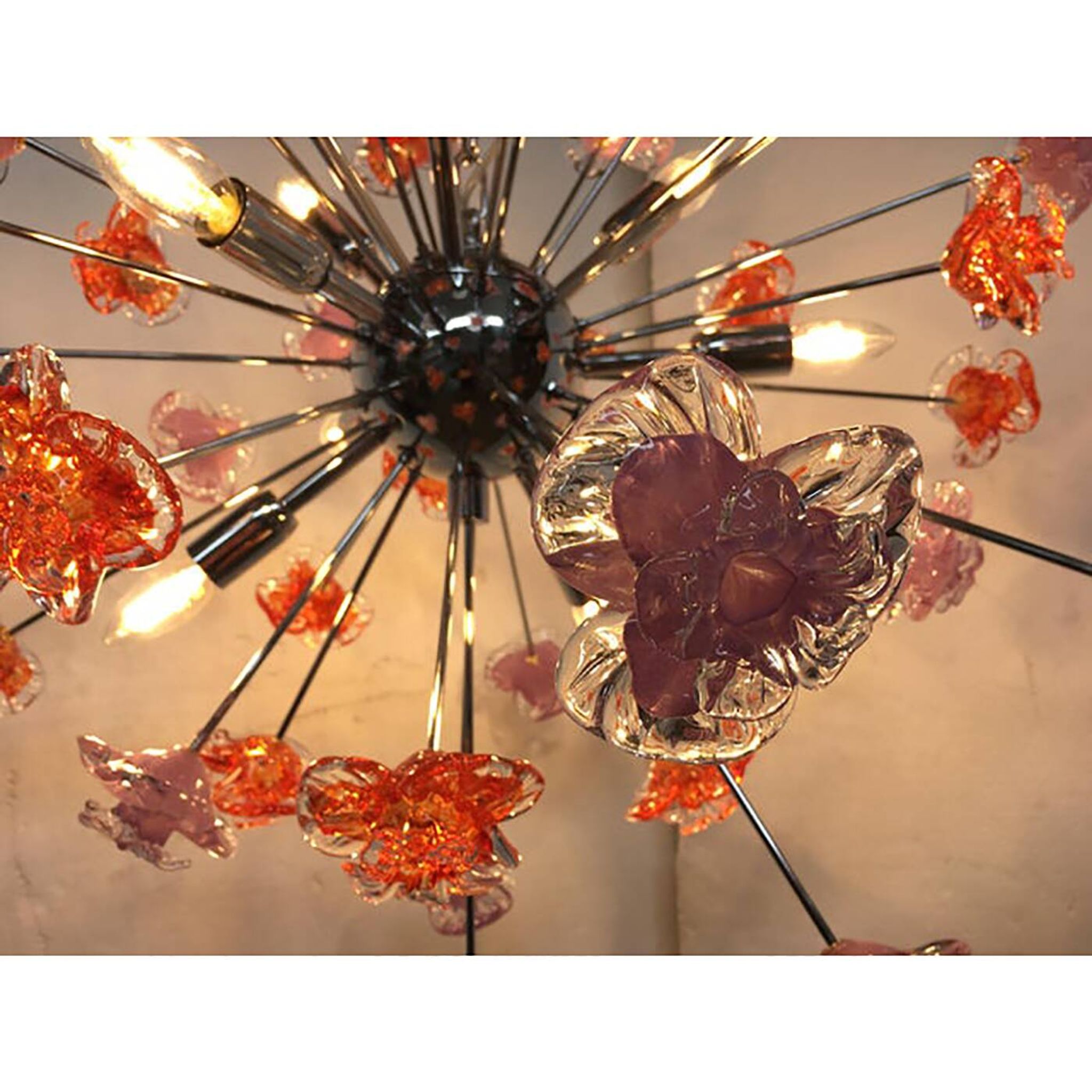 Murano Glass Flowers Italian Sputnik Candlestick