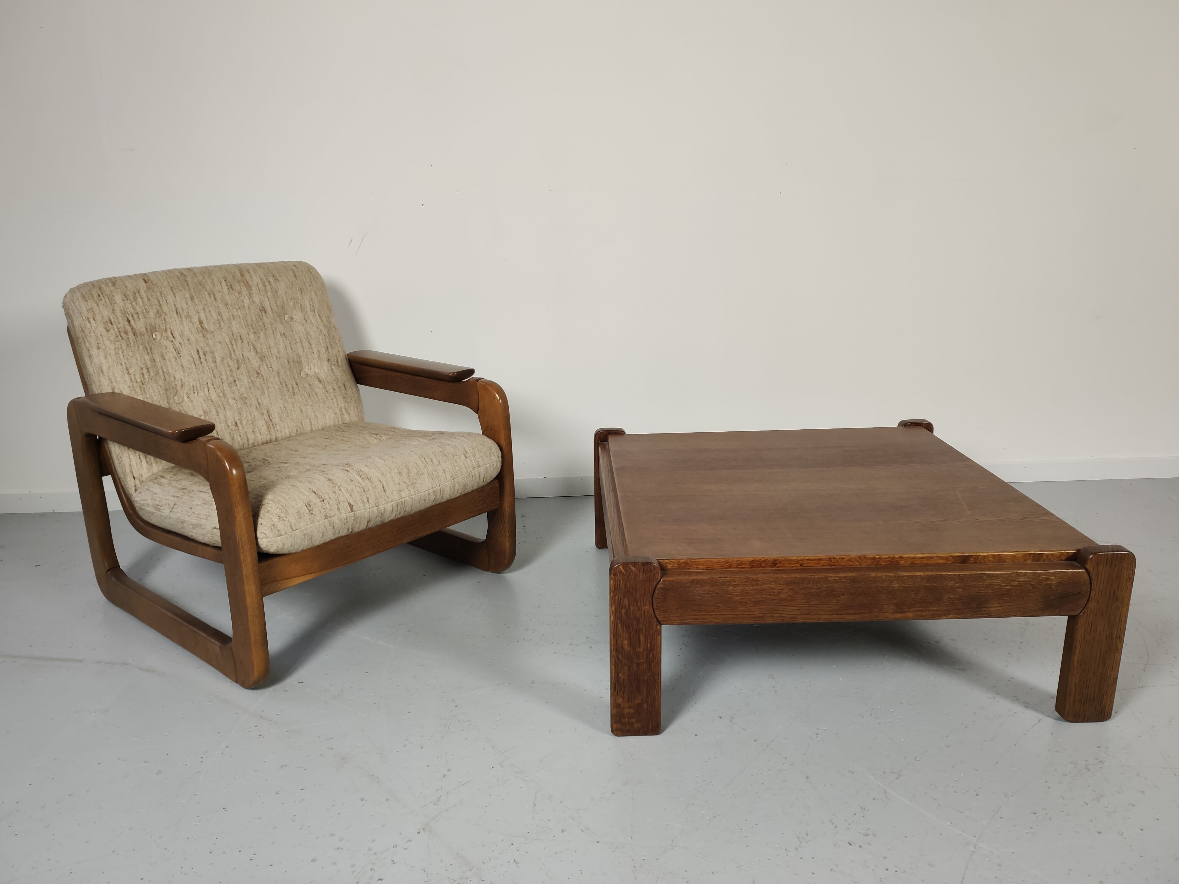 Vintage 1960s oak coffee table