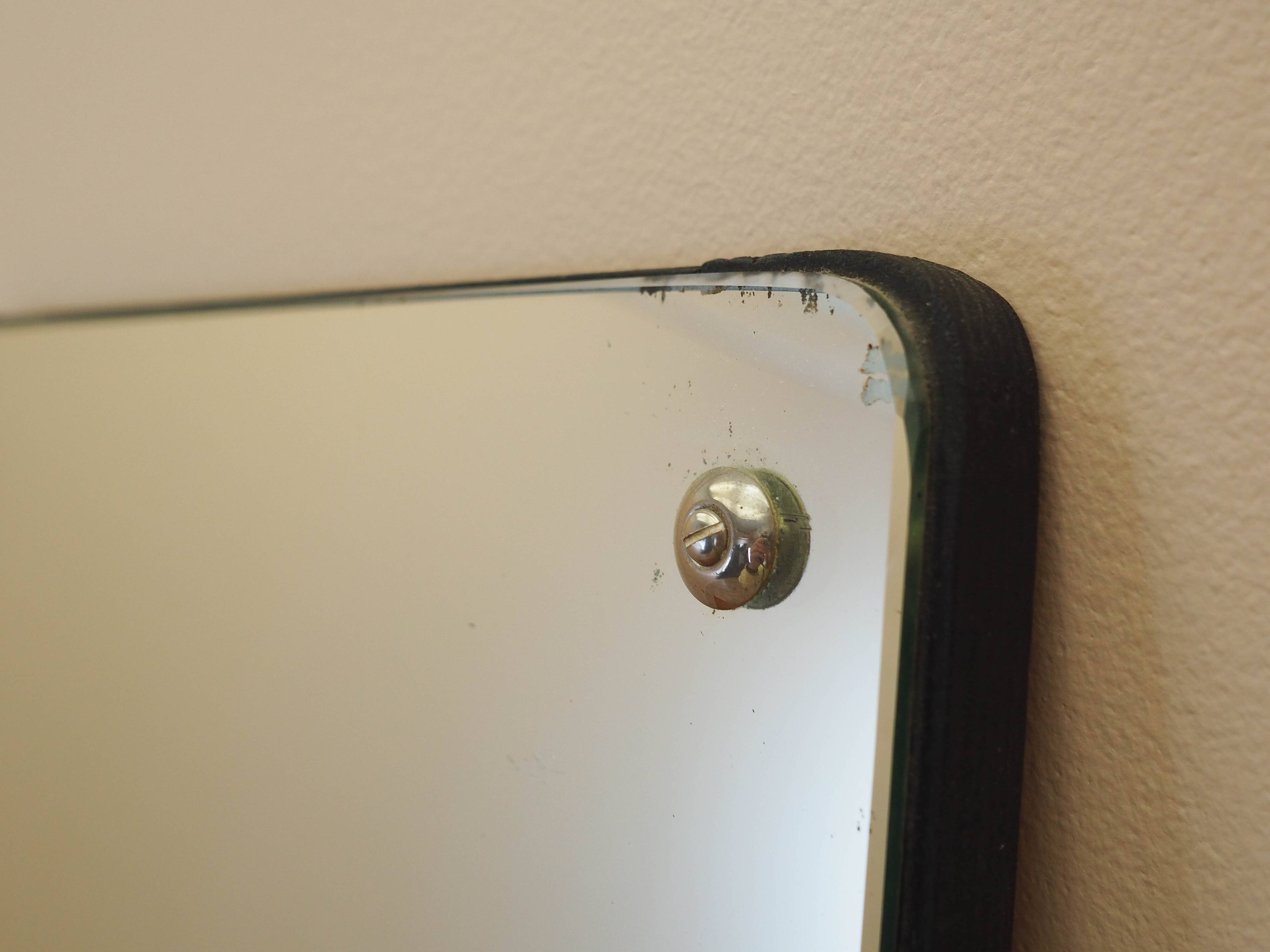 Mirror in a wooden frame, Danish design, 1970s, made in Denmark