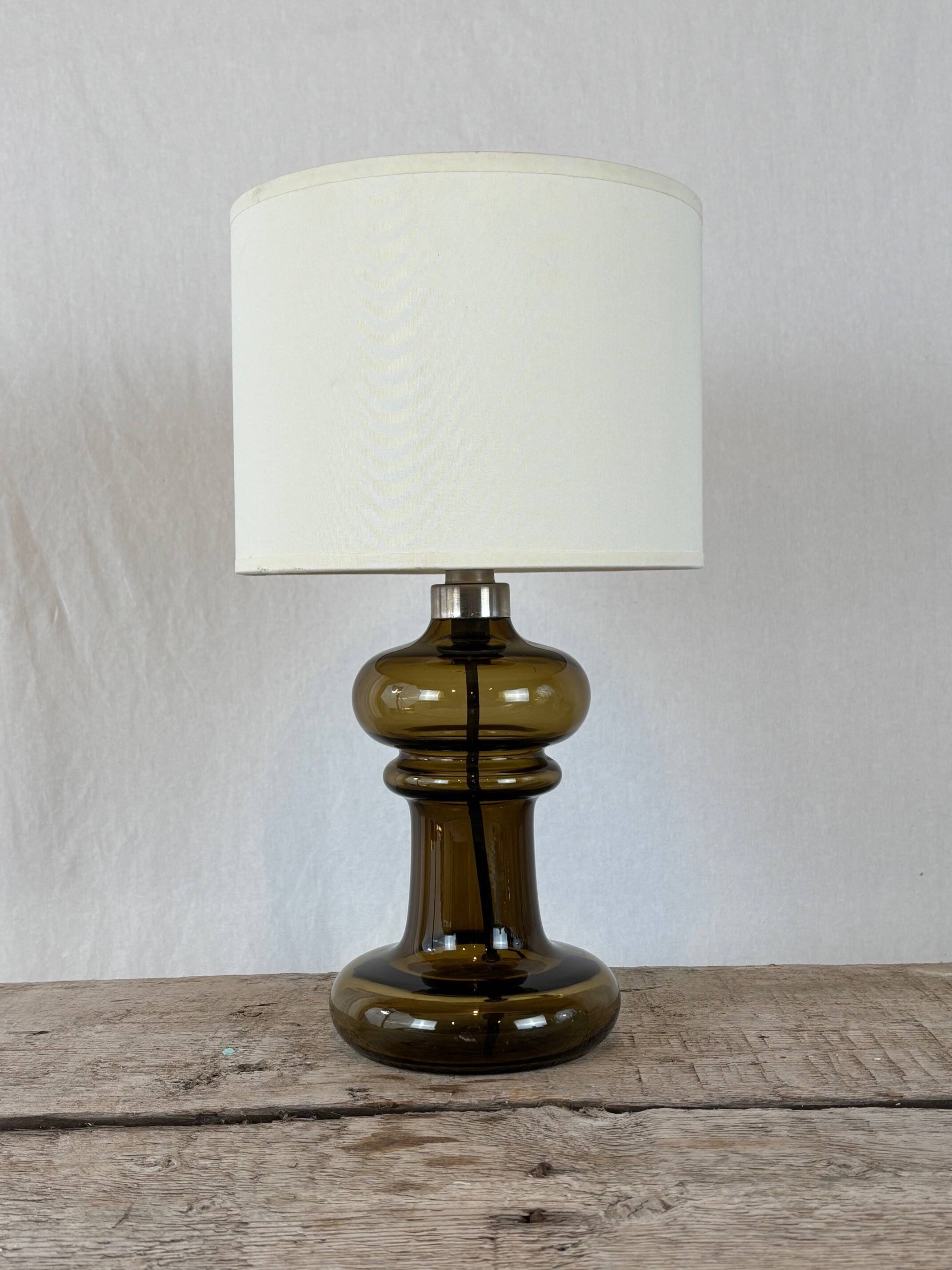 smoked glass lamp Holmegaard - Sweden 1980s