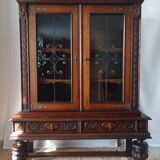 20th century oak display cabinet